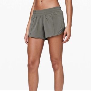 lululemon Hotty Hot Tall Olive Green 4 inch Shorts